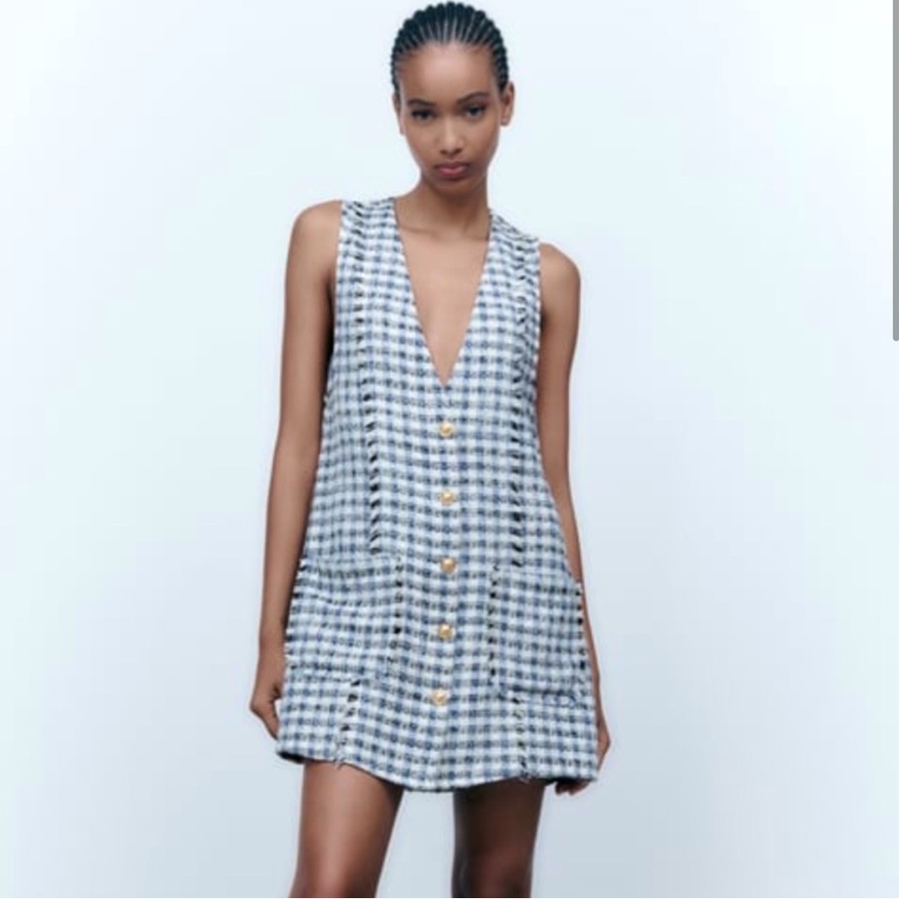 Zara Textured Tweed Dress NWT